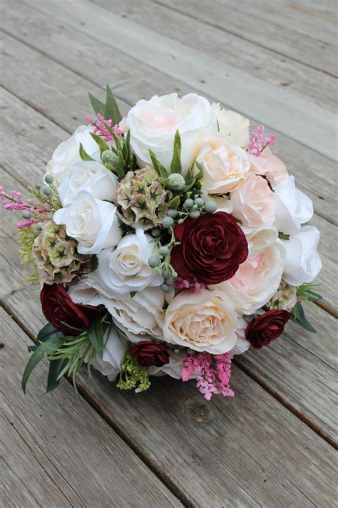 textured bridal bouquet recreation in silk flowers — silk wedding flowers and bouquets online