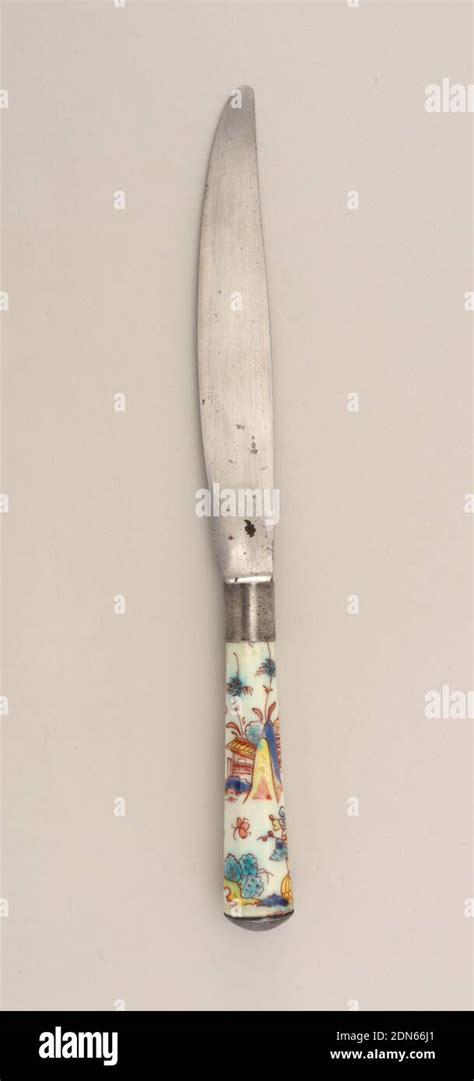 Knife With Floral Porcelain Handle Saint Cloud Porcelain Manufactory