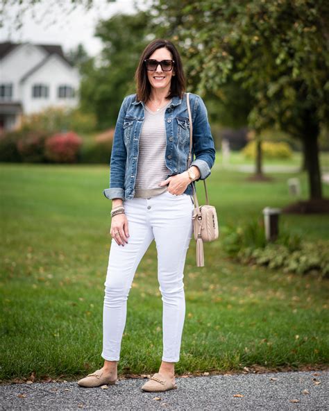 neutral fall outfit  white jeans  days  fall fashion