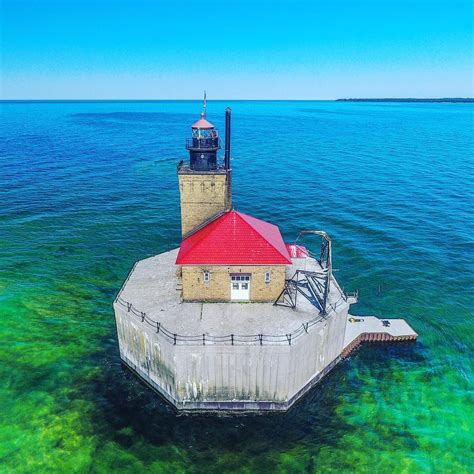 Built In 1878 The Striking Six Story Port Austin Reef Light Sits In A