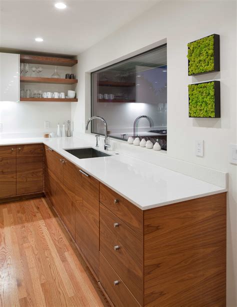 Walnut Kitchen Cabinets With White Countertops Kitchenqiw