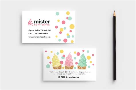 ice cream shop business card business card templates creative market