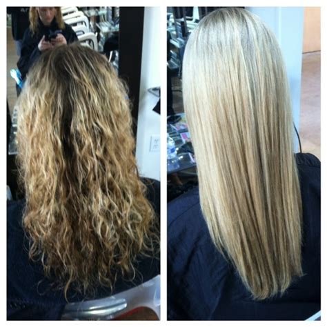 When the set time for the dye has passed, rinse and wash your hair with a soft shampoo to not strip out the color. Brazilian Blowout before and after | Hair Style ...