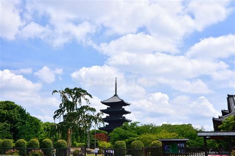Toji Temple S Five Story Pagoda Kyoto Japan Stock Image Image Of