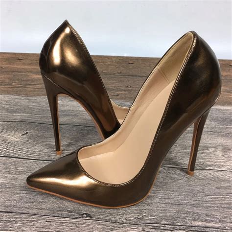 new female high heels exclusive brand patent pu shoes women high heels 10 cm 12 cm in women s