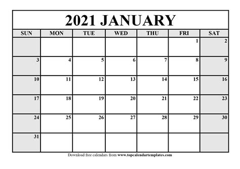Create your own monthly calendar with holidays and events. Download Calendar January 2021 : December 2020 January ...