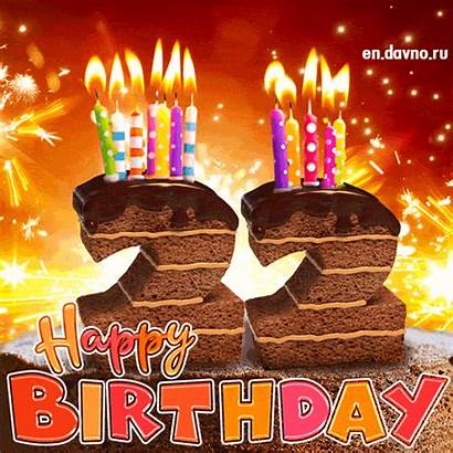 Birthday Happy Davno Cake 22nd Candles Card