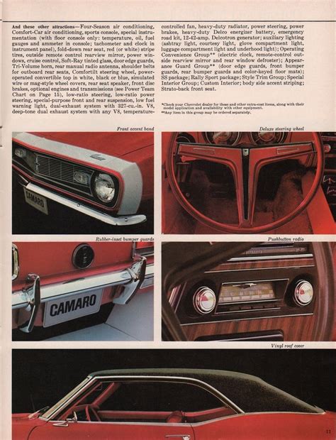 Gm 1968 Chevrolet Camaro Sales Brochure Chevrolet Camaro Camaro