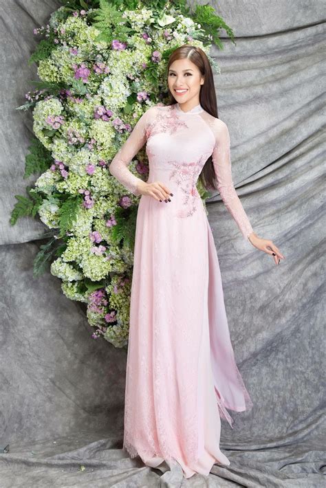 Bridal Pink Blush Ao Dai Ao Dai Wedding Vietnamese Bridal Dress Pink Ao Dai Cielo