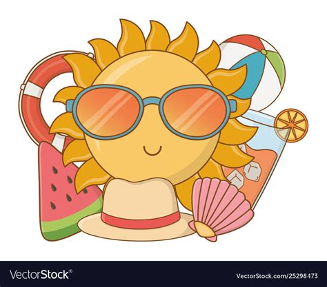 Summer Time And Travel Cartoon Royalty Free Vector Image