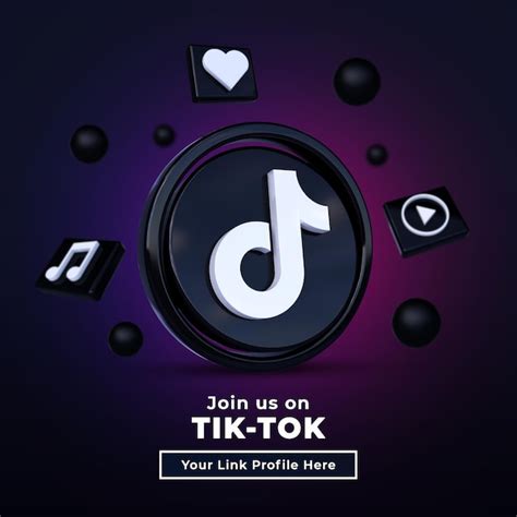 Premium Psd Follow Us On Tik Tok Social Media Square Banner With 3d