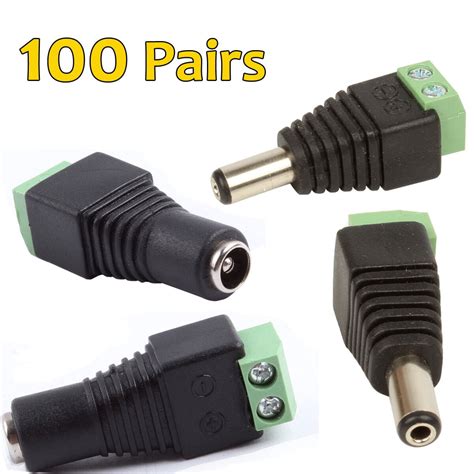 Pairs Pcs Male And Female Dc Power Plug Jack Adapter Connector For Cctv Walmart Com