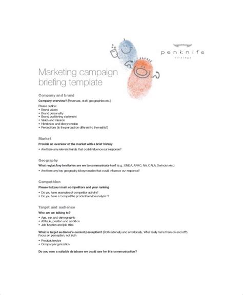 7 Marketing Brief Templates Free Sample Example Format