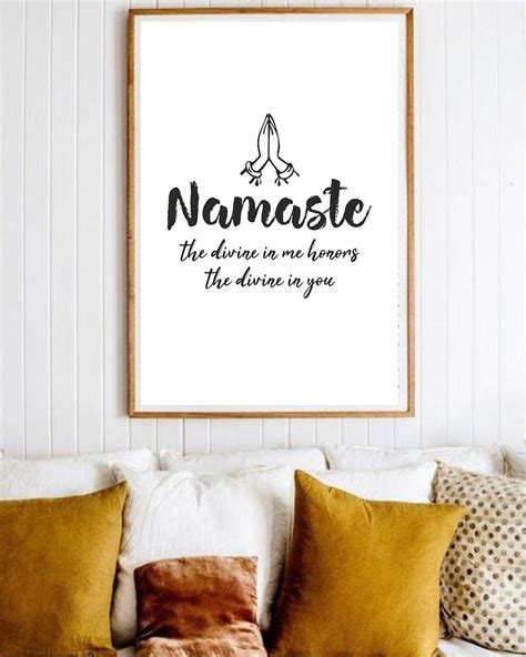 Namaste Printable Wall Art Inspirational Quote Typography Etsy