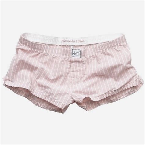 Abercrombie And Fitch White And Pink Striped Pj Boxer Style Women’s Shorts Acs Fashion