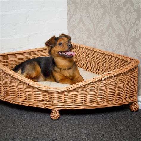 Luxury Corner Wicker And Rattan Dog Bed On Legs Free Uk Delivery