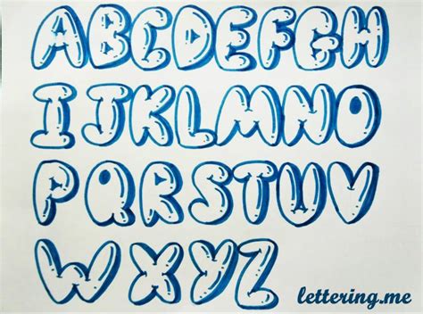 Cómo Dibujar Letras Burbuja Para Graffiti Lettering Graffiti Alphabet