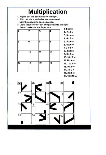 Multiplication Puzzle Teaching Resources