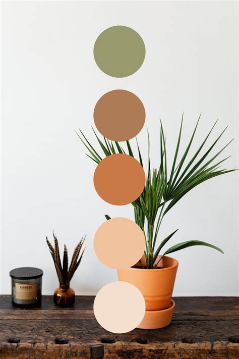 Boho Plant Color Palette Warm Brown And Green Natural Earthy Colors