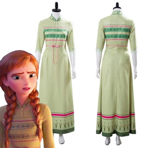 Frozen 2 Anna Nightgown Gown Green Arendelle Bedroom Dress Cosplay Costume Night Gown Costume