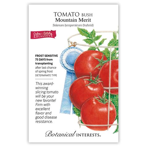 Mountain Merit Bush Tomato Seeds Vegetables Botanical Interests