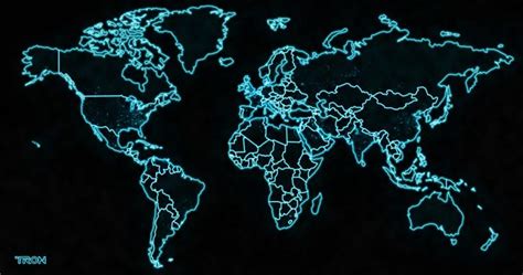 Neon World Map Chrome Theme Themebeta