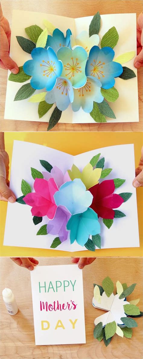 Did you decide how to surprise your mum for mother's day? Pop Up Flowers DIY Printable Mother's Day Card | Diy pop ...