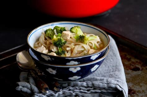 Chicken And Vegetable Rice Noodle Soup