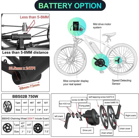 【ください】 Bafang 48ボルト750ワットbbs02bイーバイク変換モーターキットdiy電動バイクキット付きディスプレイsw102