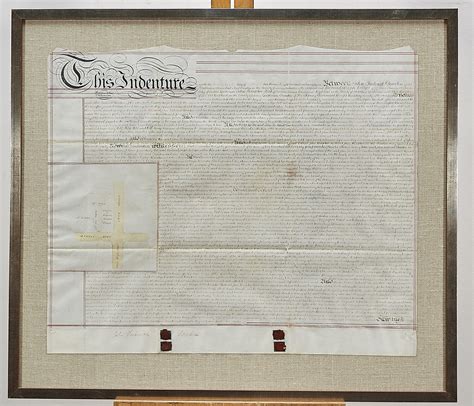 Lot Detail Large Antique Framed British Indenture Document