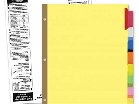 For help selecting which template or software.workcentre inserts and tab copying covers (front only, front and. Office Depot Divider Templates 48 8 Tab Dividers Template Staples Insertable Big Tab ...