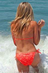 Ciara Hanna In Orange Bikini Beach In LA June 2014 CelebMafia
