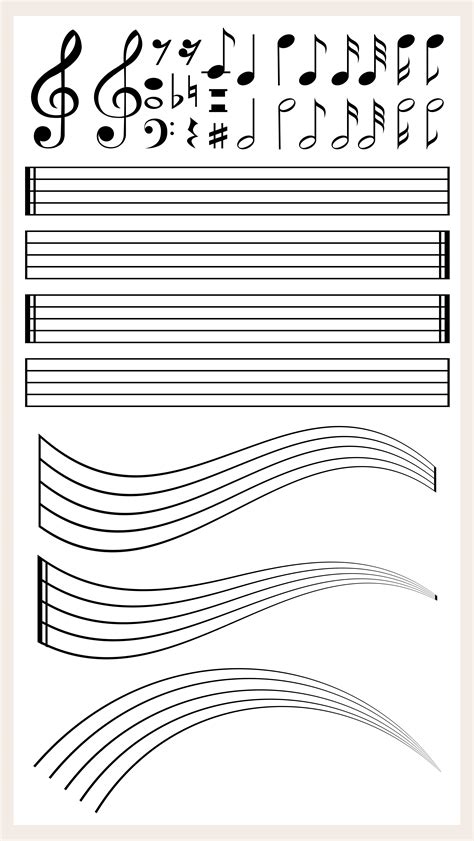 Blank Music Paper With Different Notes 559619 Vector Art At Vecteezy