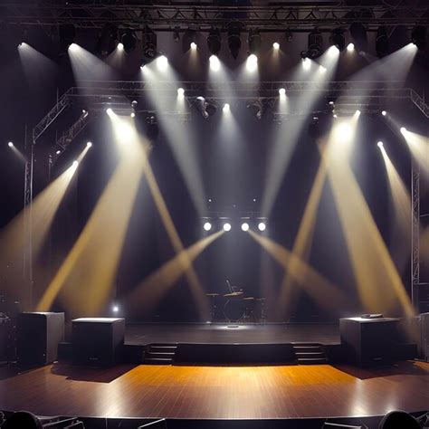 Premium Ai Image Illuminated Empty Concert Stage With Smoke Generated