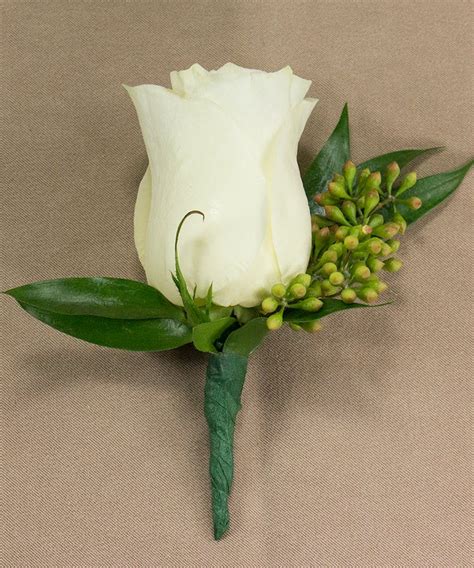 White Rose Boutonniere Prom Flowers Radebaugh Florist And