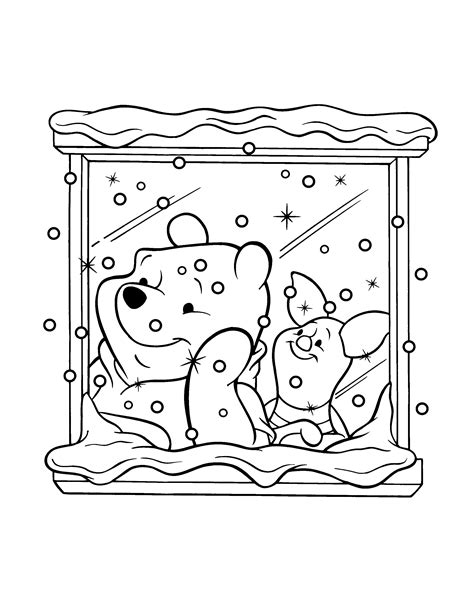 Winnie The Pooh Christmas Coloring Pages