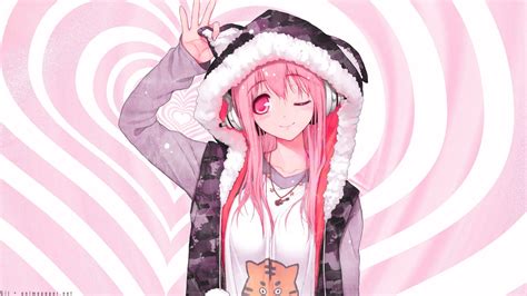 Wallpaper Illustration Anime Girls Cartoon Pink Super Sonico Mangaka 1920x1080