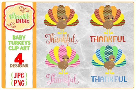Cute Baby Turkey Clip Art Thanksgiving Fall Png 136017