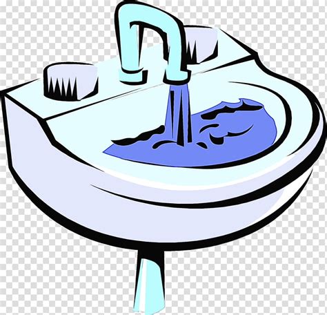 Watercolor Paint Wet Ink Sink Cartoon Kitchen Plumbing Traps