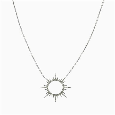 Diamond Sunburst Necklace Siena Jewelry Jewelry Silver Necklace