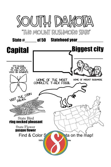 Free South Dakota Coloring Pages — Stevie Doodles