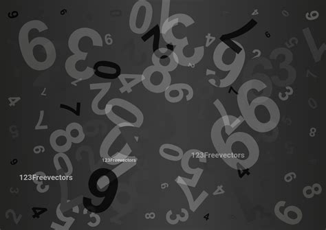Abstract Dark Grey Numbers Background Graphic