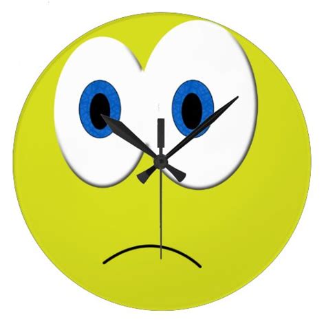 Sad Smiley Face Clock Zazzle