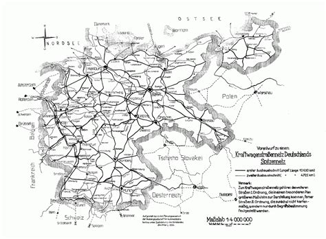 Europa mit dem geteilten deutschland, karte / partition of germany 1946: 1926 bis 1935 - Autobahnen in Deutschland | Historische ...
