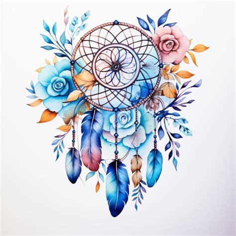 Boho Dreamcatcher Watercolor Bundle Of 5 Png Files For Wall Etsy Canada