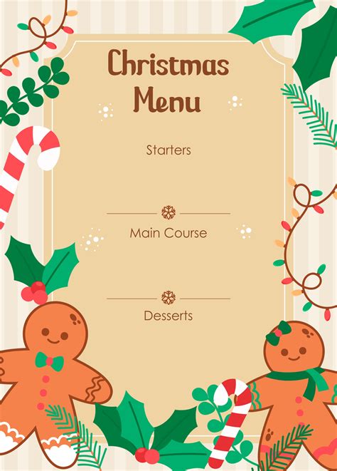 Free Printable Menu Template