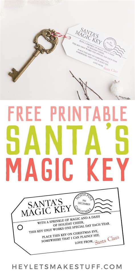 Santa Key Poem Free Printable Printable World Holiday