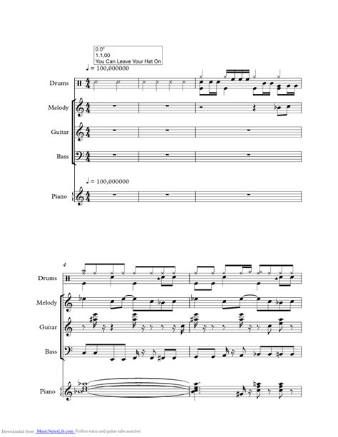 You Can Leave Your Hat On Music Sheet And Notes By Joe Cocker Musicnoteslib Com