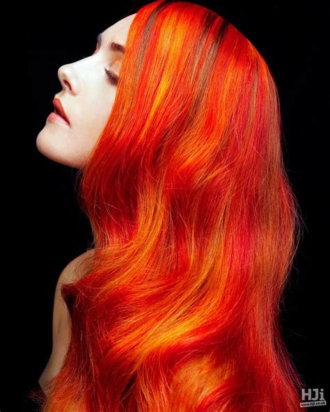 Firey Red Hair With Creative Colour And Soft Curls Model Hair Hair