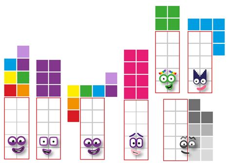 Numberblocks Face Stickers 1 19 Instant Download Pdf Png Etsy España